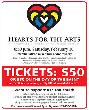 Click the image to download a flyer about Hearts for the Arts. Help us spread the word about it!
